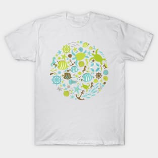 Save The Ocean Keep The Sea Plastic Free Turtle Scene T-Shirt